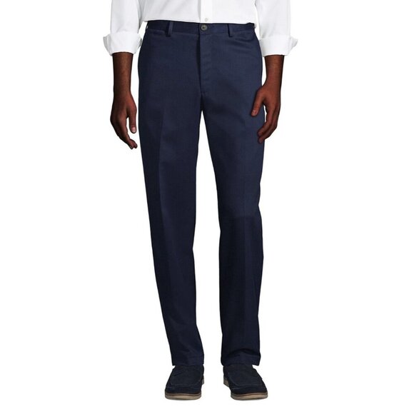NWOT Lands' End Men's Size 42 Navy Blue Traditional Fit Chino Pants - Picture 1 of 6